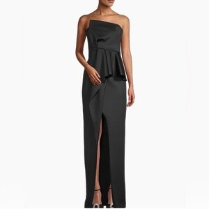 Black Halo Jonas Asymmetrical Draped Gown WORN ONCE SIZE 8